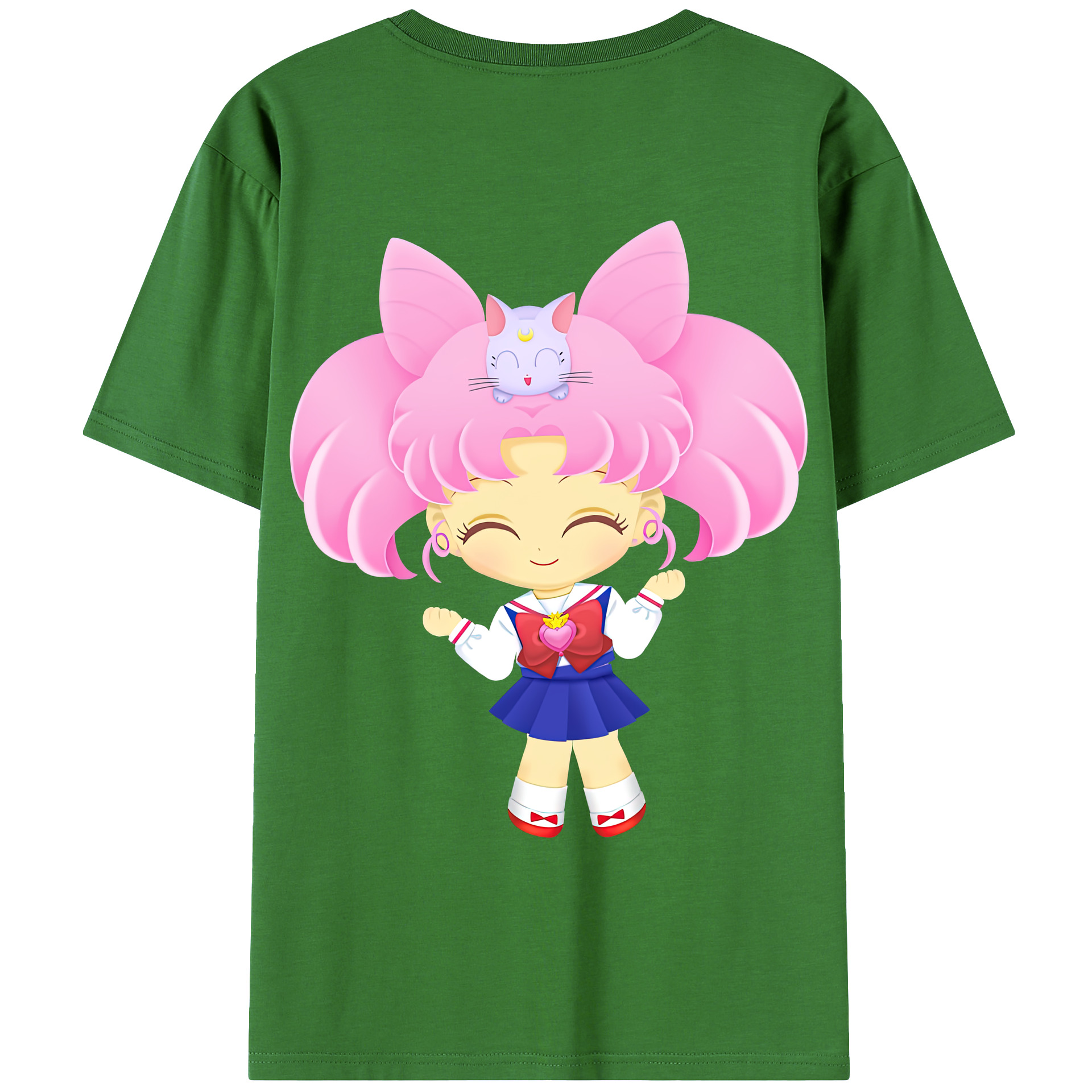 （画像用） 美少女戦士セーラームーン ちびうさ Sailor Moon Chibiusa Tsukino Usagi Small Lady Serenity レディース半袖Tシャツ(バックプリント)